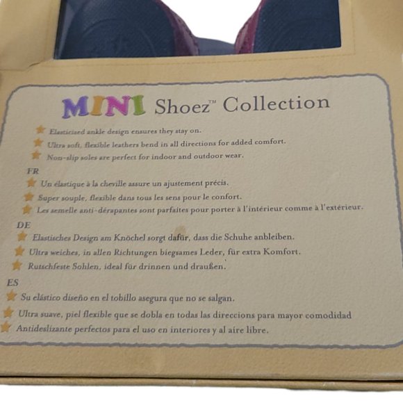 New Robeez Mini Shoez Pink white Slip on Slip on Slippers Shoes elastic backs - Picture 5 of 6